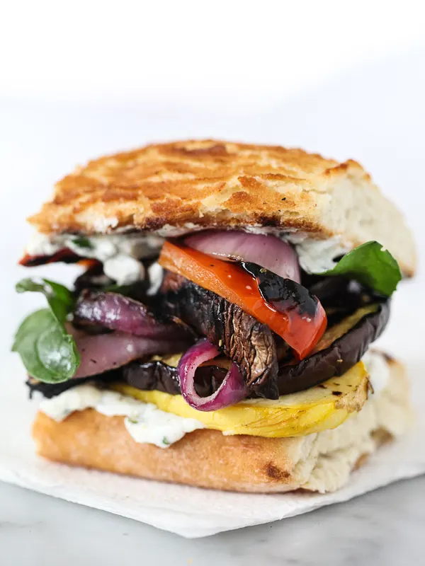 Individual Vegetarian Grilled Vegetable Sandwich