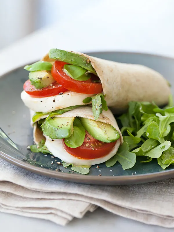 Individual Vegetarian Caprese Wrap