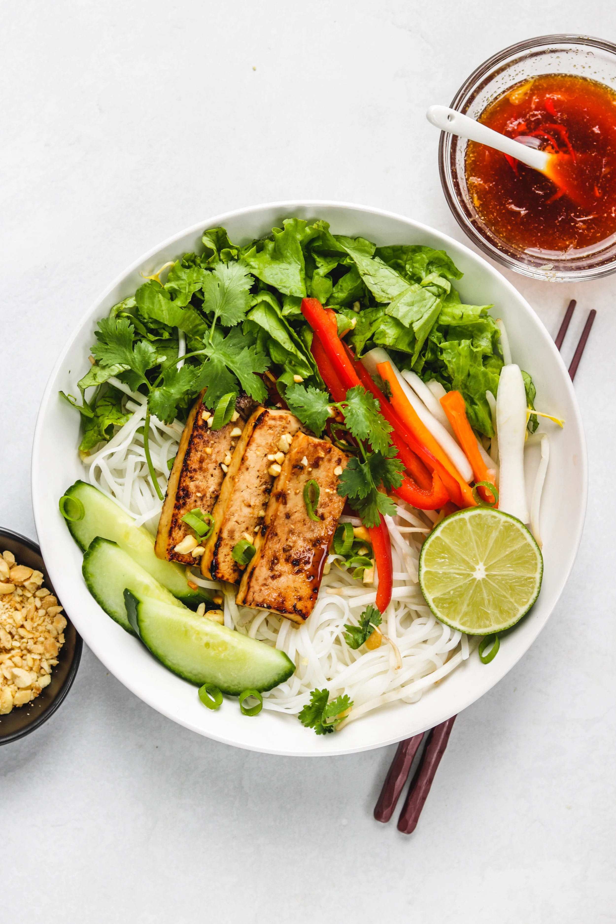 Vegan Tofu and Mushroom Bun Noodle Salad Vegan Tofu and Mushroom Bun Noodle Salad