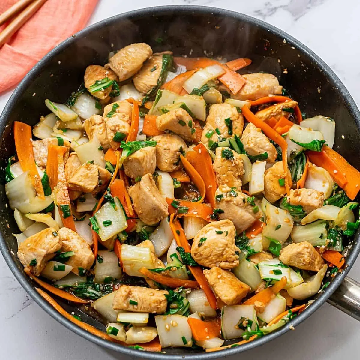 Light Carb Chicken Vegetable Stir Fry, Bok Choy & Chinese Broccoli (No Rice) Light Carb Chicken Vegetable Stir Fry, Bok Choy & Chinese Broccoli (No Rice)