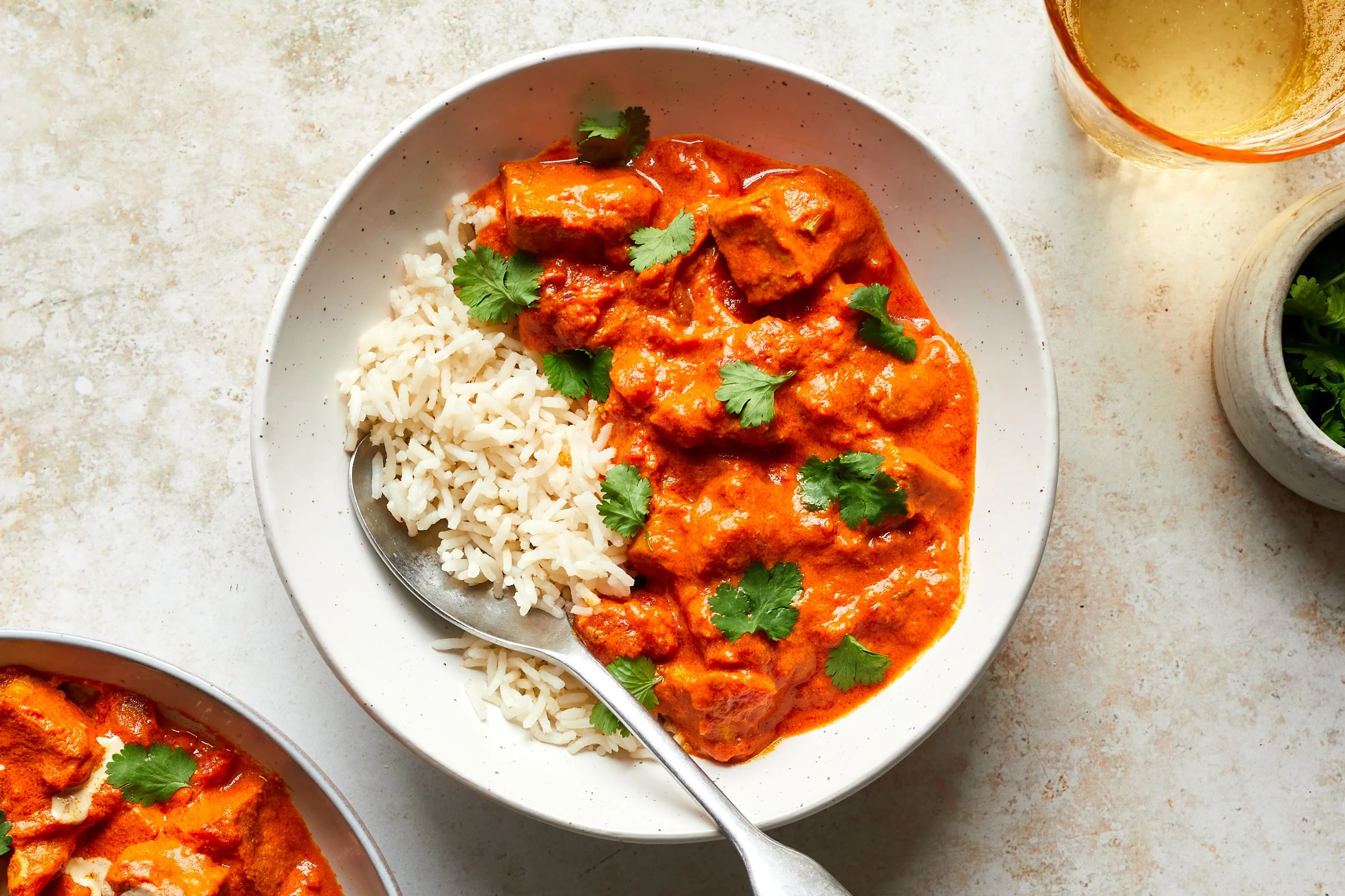 Vegan Tofu Masala Curry over Mixed Daal and Rice