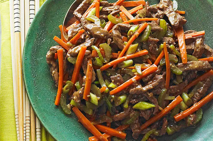 Szechuan Garlic Beef with Steamed Rice
