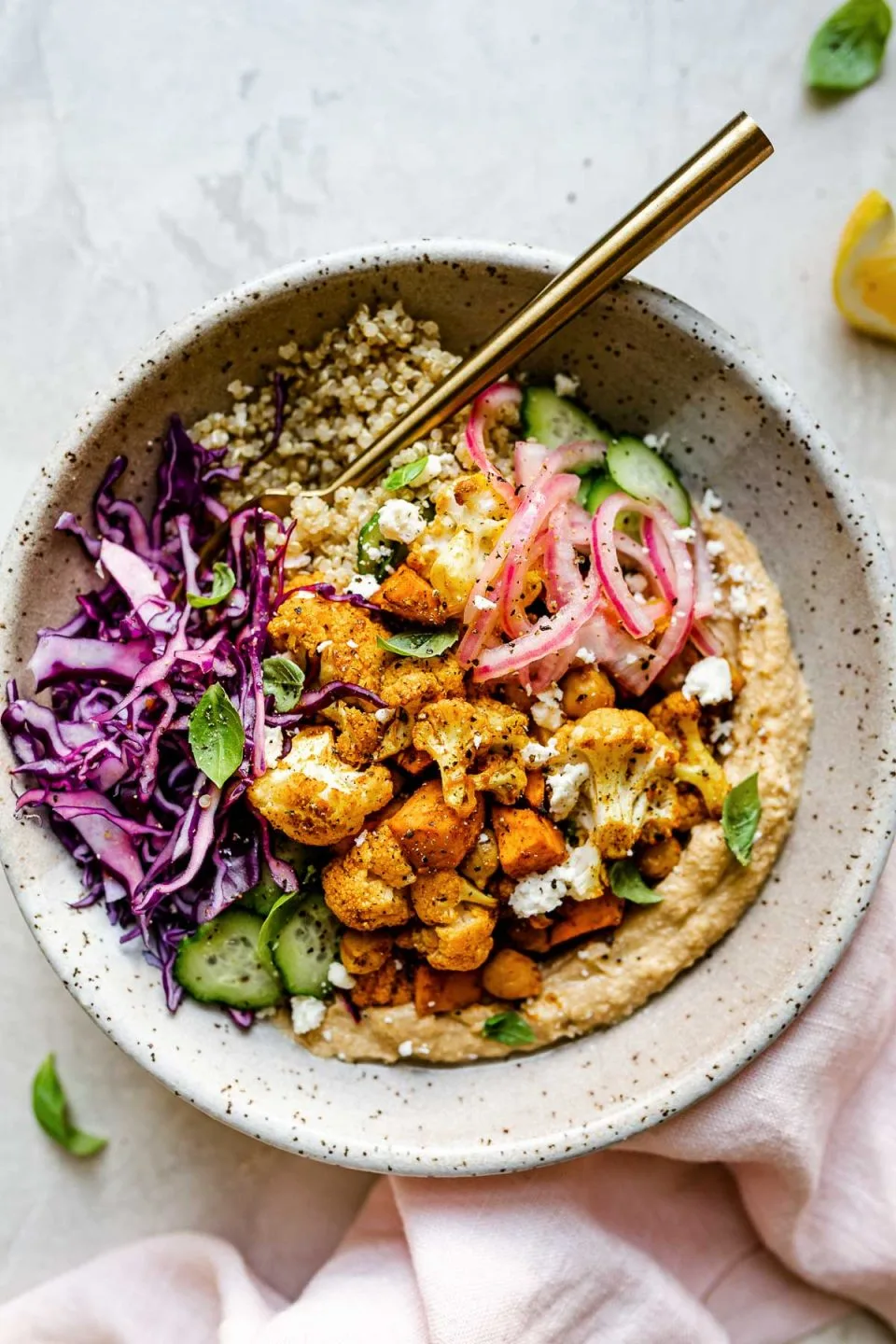 Fried Cauliflower Rice Bowl with Wheat Pita Fried Cauliflower Rice Bowl with Wheat Pita