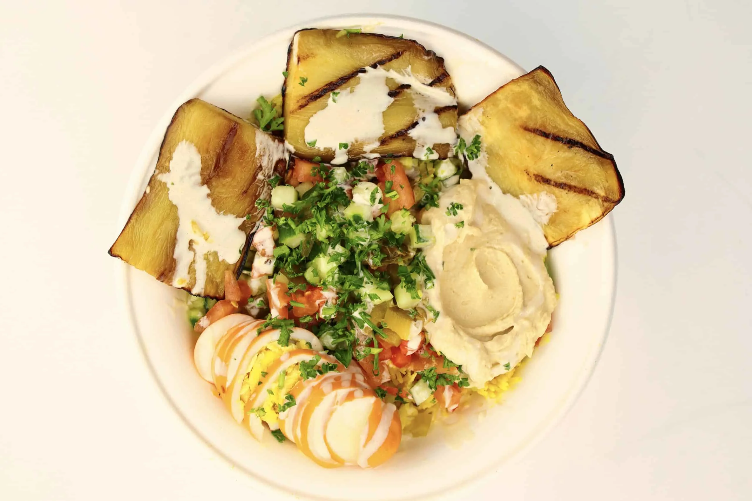 Sabih Rice Bowl with Wheat Pita Sabih Rice Bowl with Wheat Pita