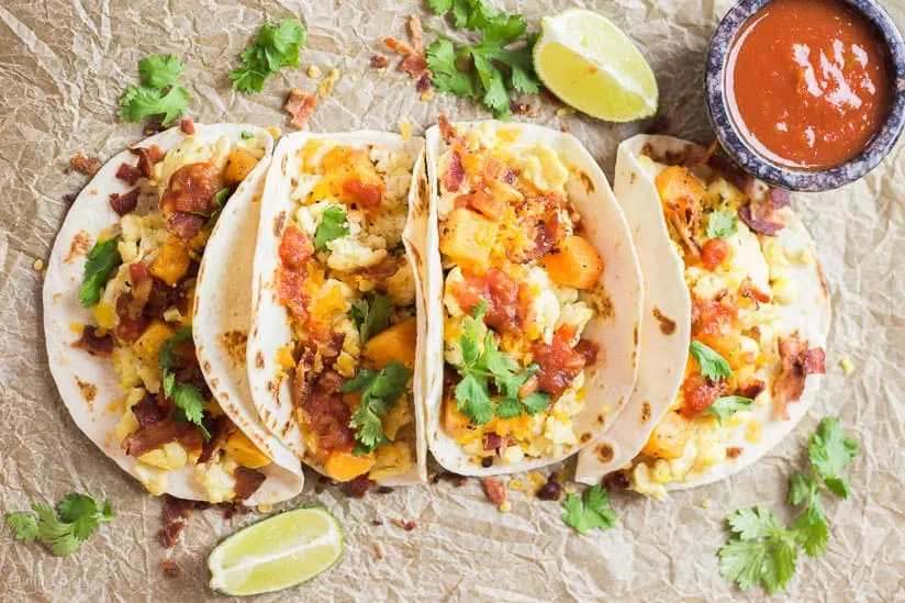 Roasted Rosemary Sweet Potato Tacos on Flour Tortillas Roasted Rosemary Sweet Potato Tacos on Flour Tortillas