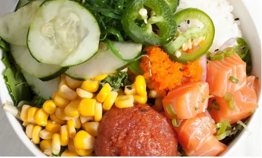 California Surf Poke Bowl with Citrus Ponzu Sauce (NO Sesame Seeds) California Surf Poke Bowl with Citrus Ponzu Sauce (NO Sesame Seeds)