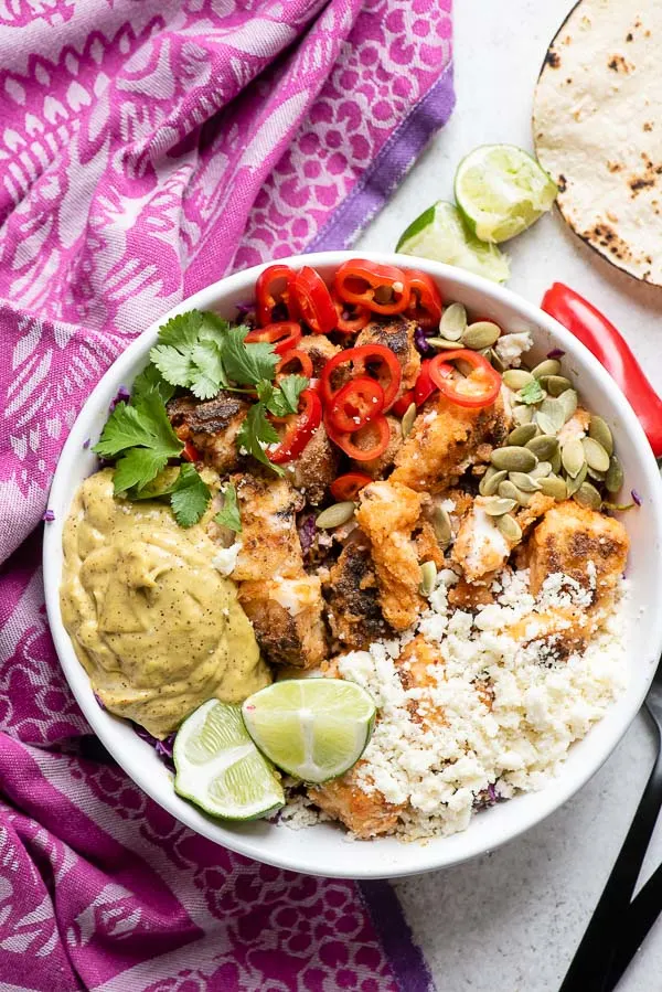 Fish Baja Red Rice Bowl Fish Baja Red Rice Bowl