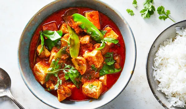 Thai Tofu with Red Coconut Curry with Thai Coconut Rice & Thai Green Beans Thai Tofu with Red Coconut Curry with Thai Coconut Rice & Thai Green Beans