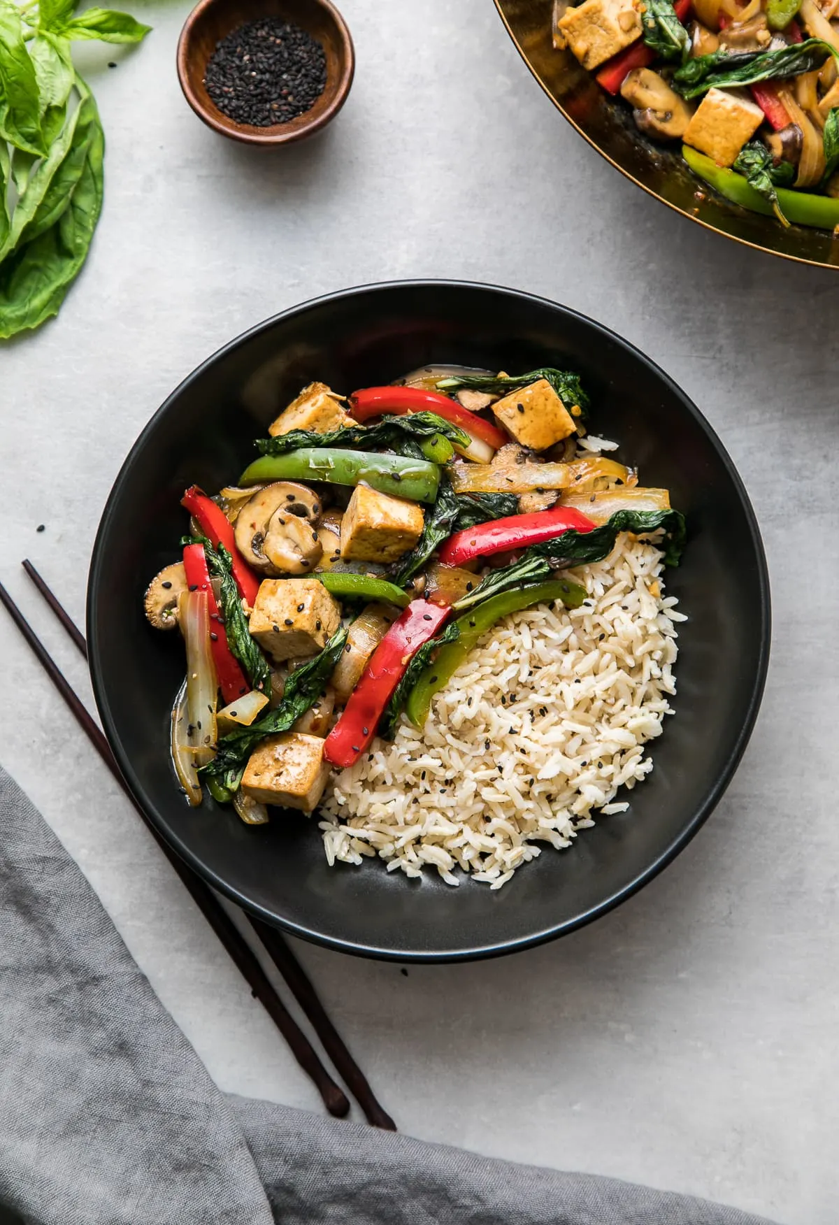 Vegan Mongolian Mix Veggie with Steamed Rice