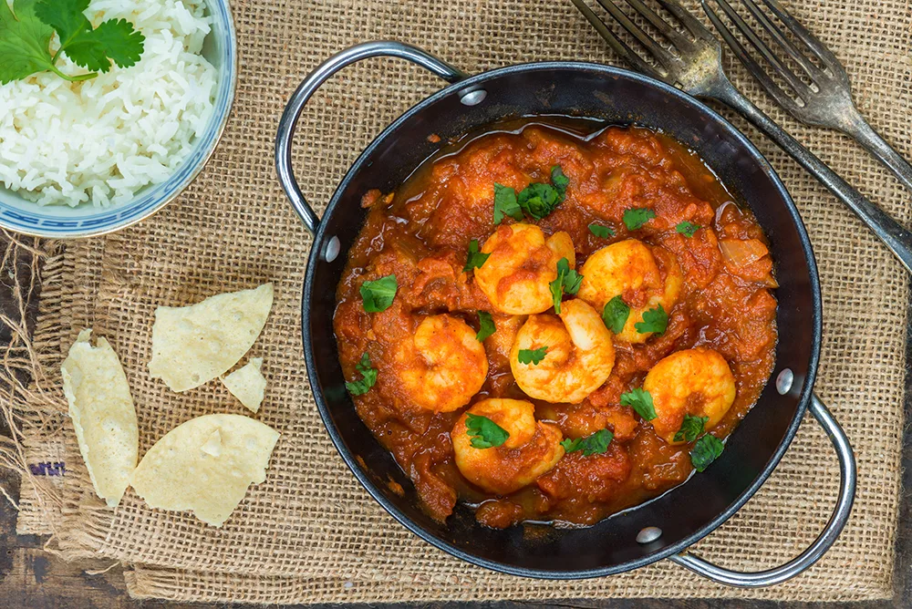 Shrimp Masala and Basmati Rice with Garlic Naan and Mixed Veggies Shrimp Masala and Basmati Rice with Garlic Naan and Mixed Veggies