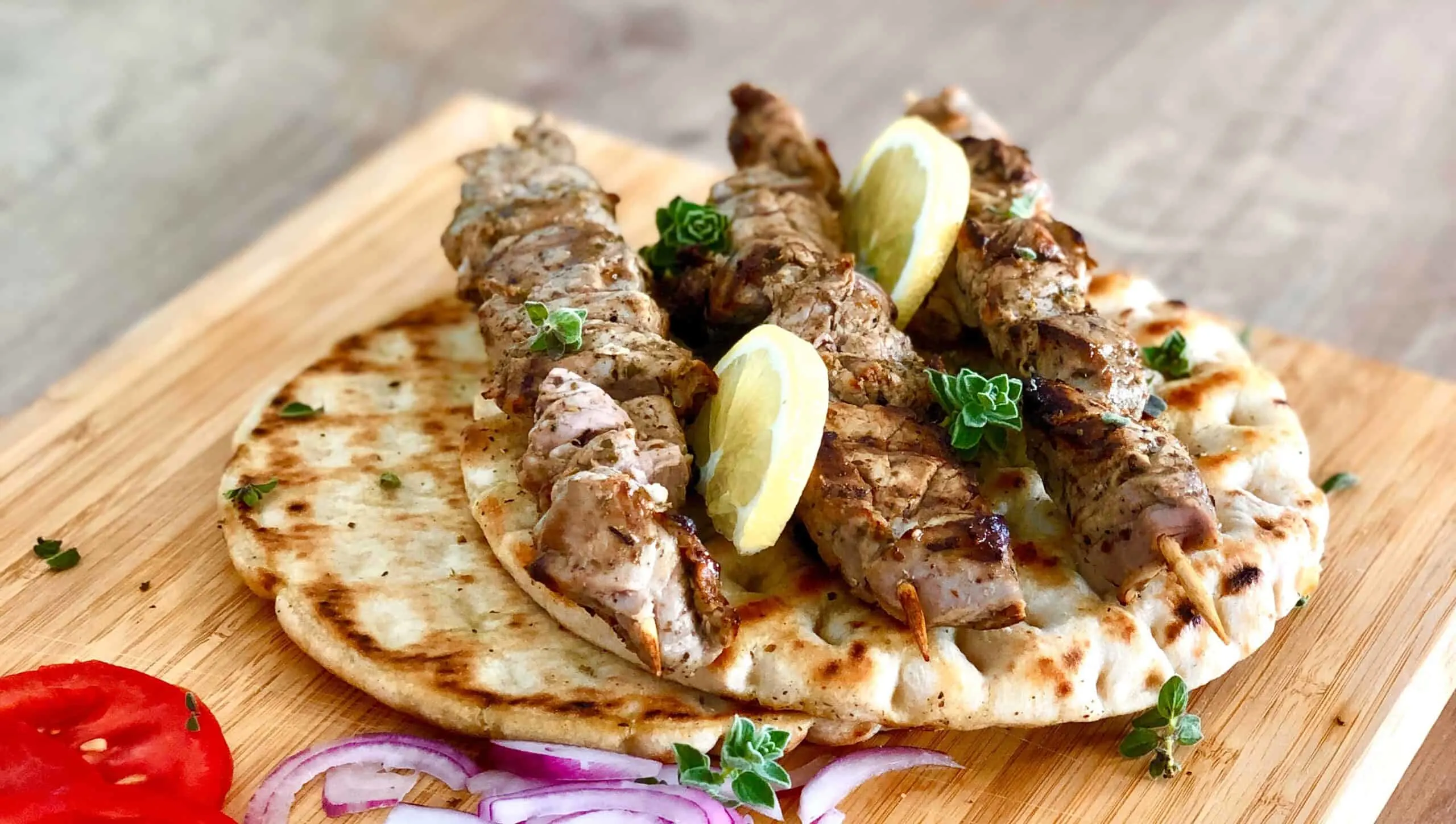 Individual Pork Souvlaki Sticks Pita Box Individual Pork Souvlaki Sticks Pita Box