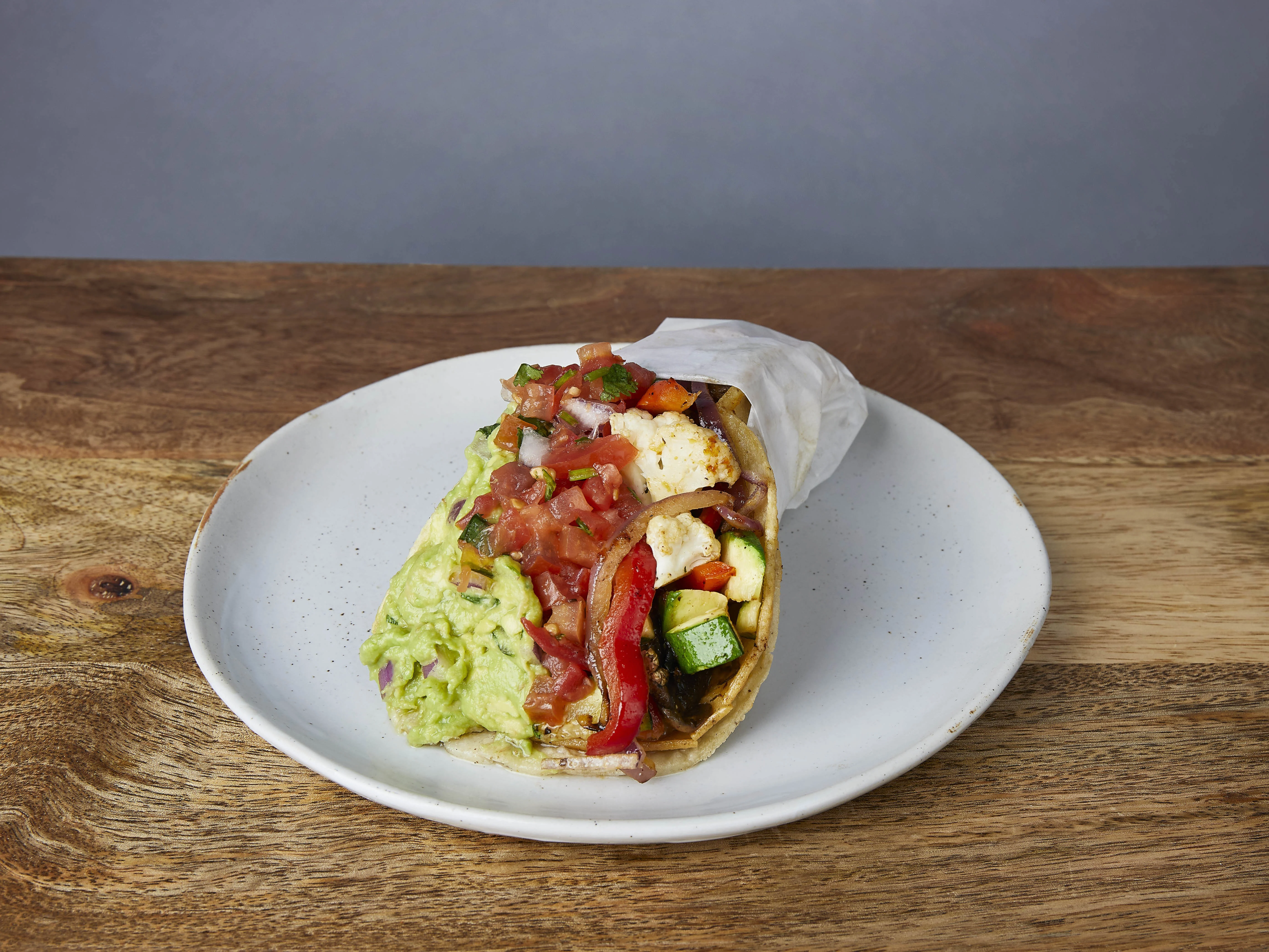 Crispy Vegan Grilled Veggie Taco (no eggs, no cheese)