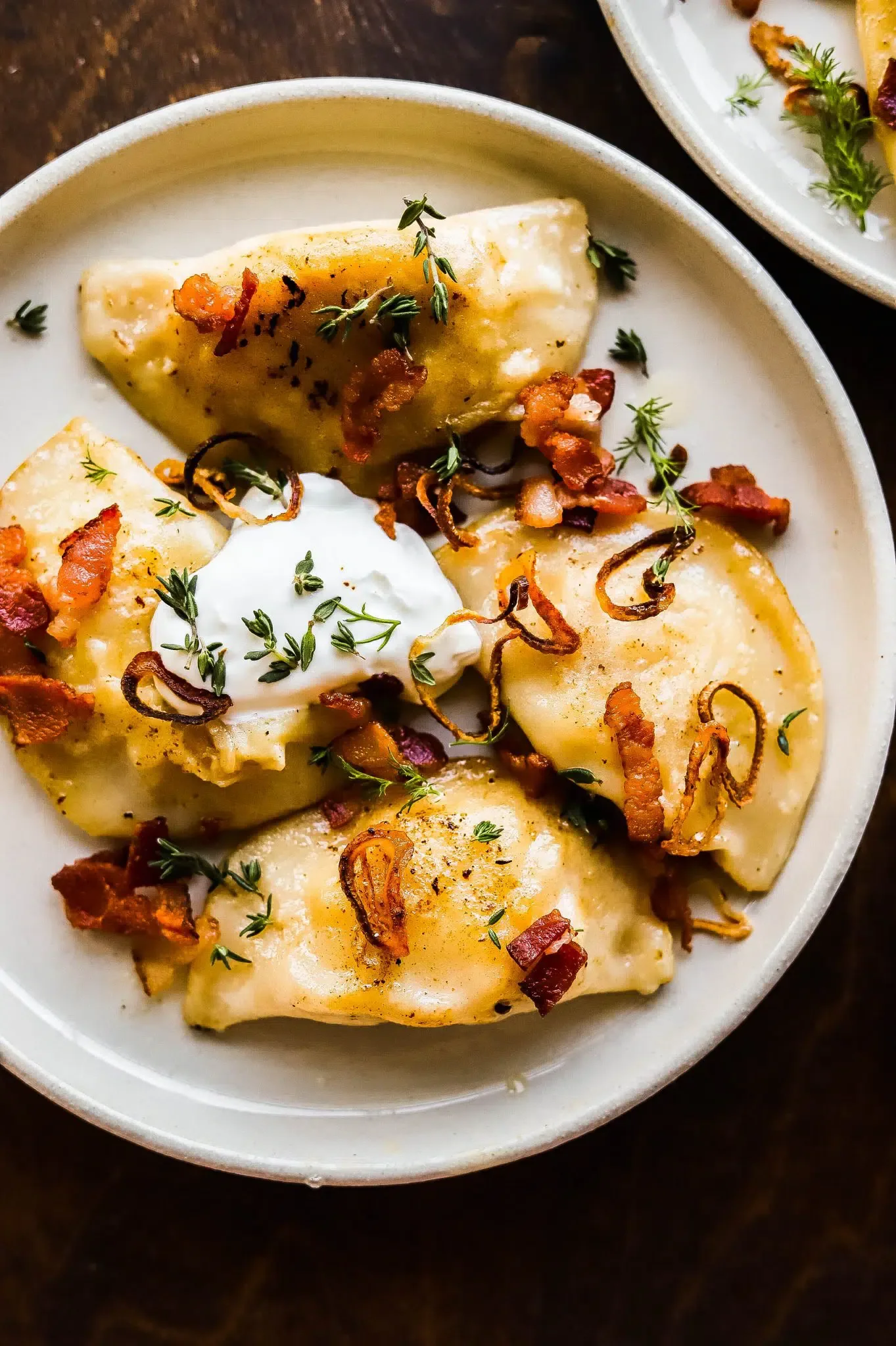 Bacon Cheddar Pierogi Lunchbox with Sauerkraut and Sour Cream & Chives Dip Bacon Cheddar Pierogi Lunchbox with Sauerkraut and Sour Cream & Chives Dip