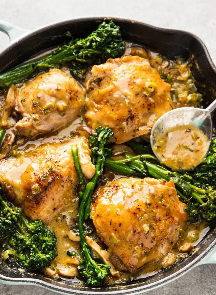 Braised Chicken Thighs with Italian Risotto and Sauteed Broccoli Braised Chicken Thighs with Italian Risotto and Sauteed Broccoli