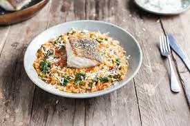 Sauteed White Fish Fillet with Italian Risotto and Sauteed Broccoli Sauteed White Fish Fillet with Italian Risotto and Sauteed Broccoli