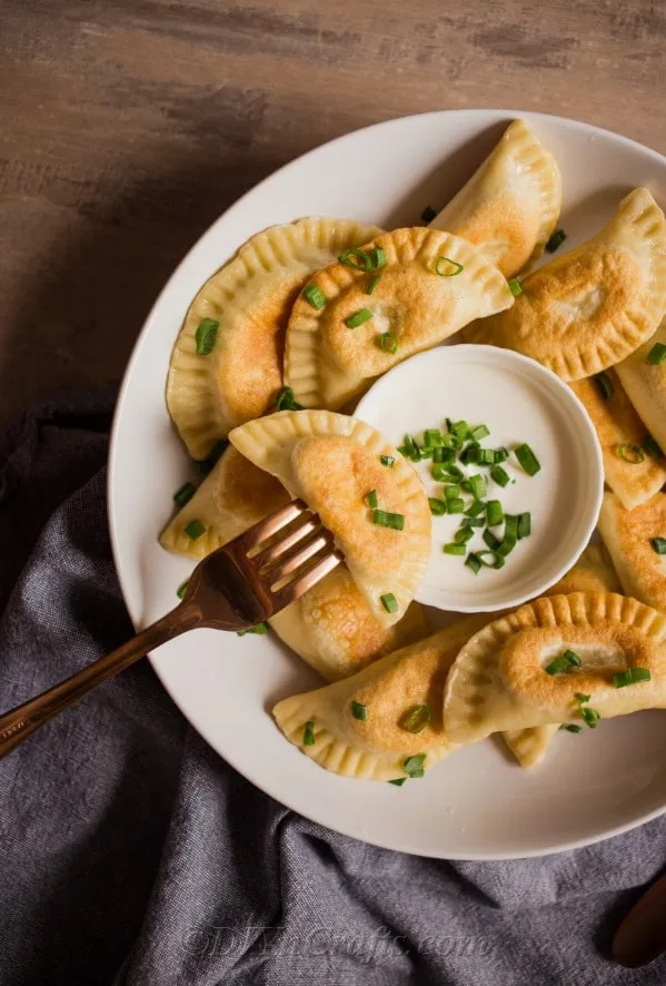 Baba's Potato Pierogi Lunchbox with Sauerkraut and Sour Cream & Chives Dip Baba's Potato Pierogi Lunchbox with Sauerkraut and Sour Cream & Chives Dip