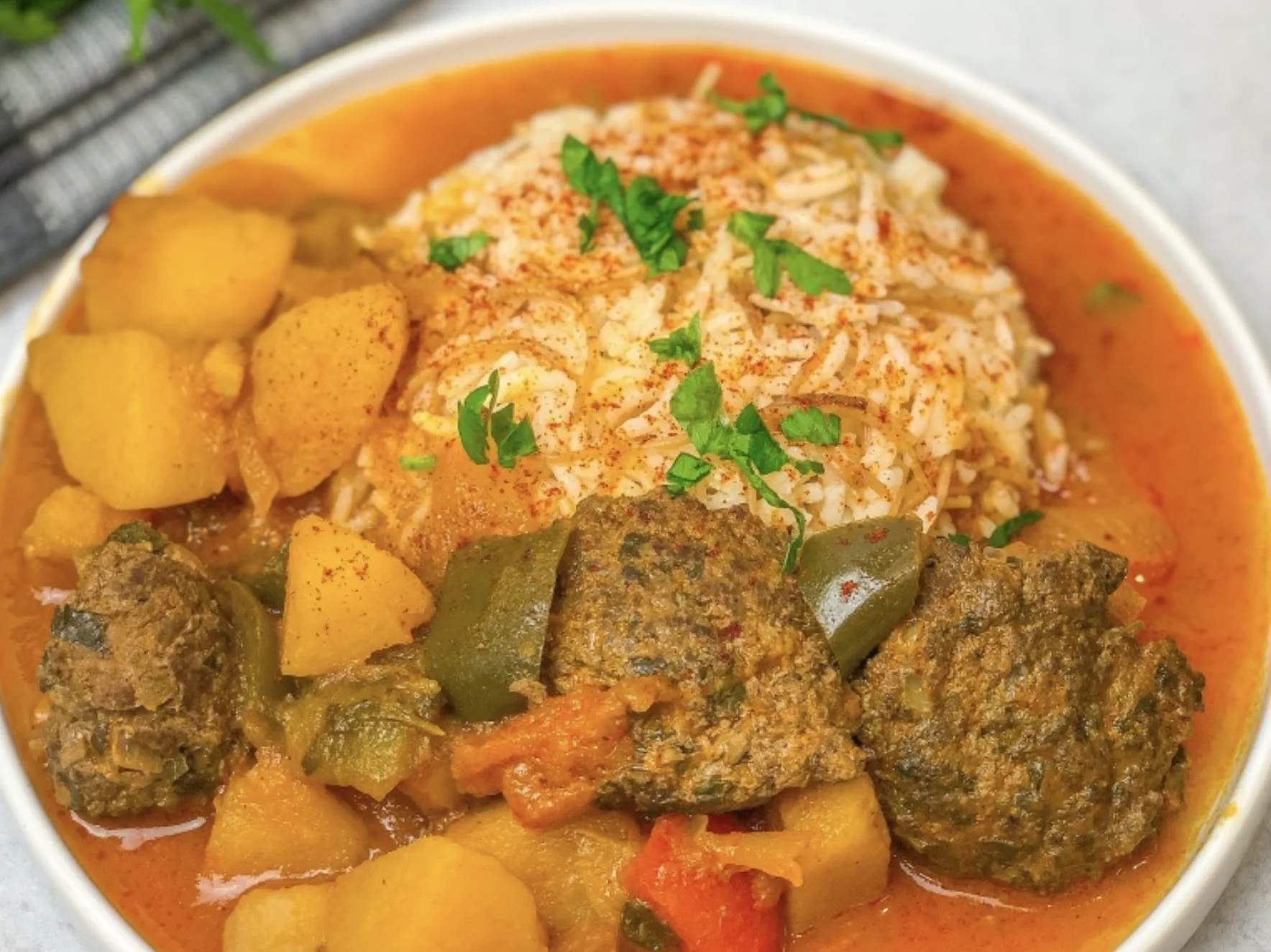 Kefta Stew with Saffron Rice and Roasted Squash and Zucchini Stew Kefta Stew with Saffron Rice and Roasted Squash and Zucchini Stew