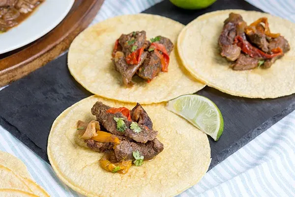 Dairy-Free Beef Fajitas with Corn Tortilla, Yellow Rice & Black Beans (Salsa) Dairy-Free Beef Fajitas with Corn Tortilla, Yellow Rice & Black Beans (Salsa)