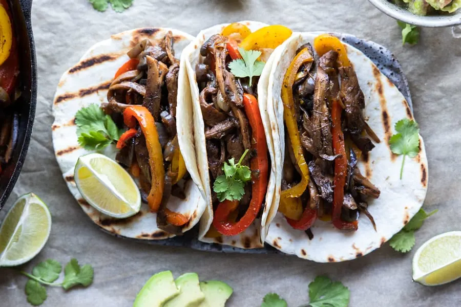 Dairy-Free Eggplant Fajitas with Corn Tortilla, Yellow Rice & Black Beans (Salsa) Dairy-Free Eggplant Fajitas with Corn Tortilla, Yellow Rice & Black Beans (Salsa)