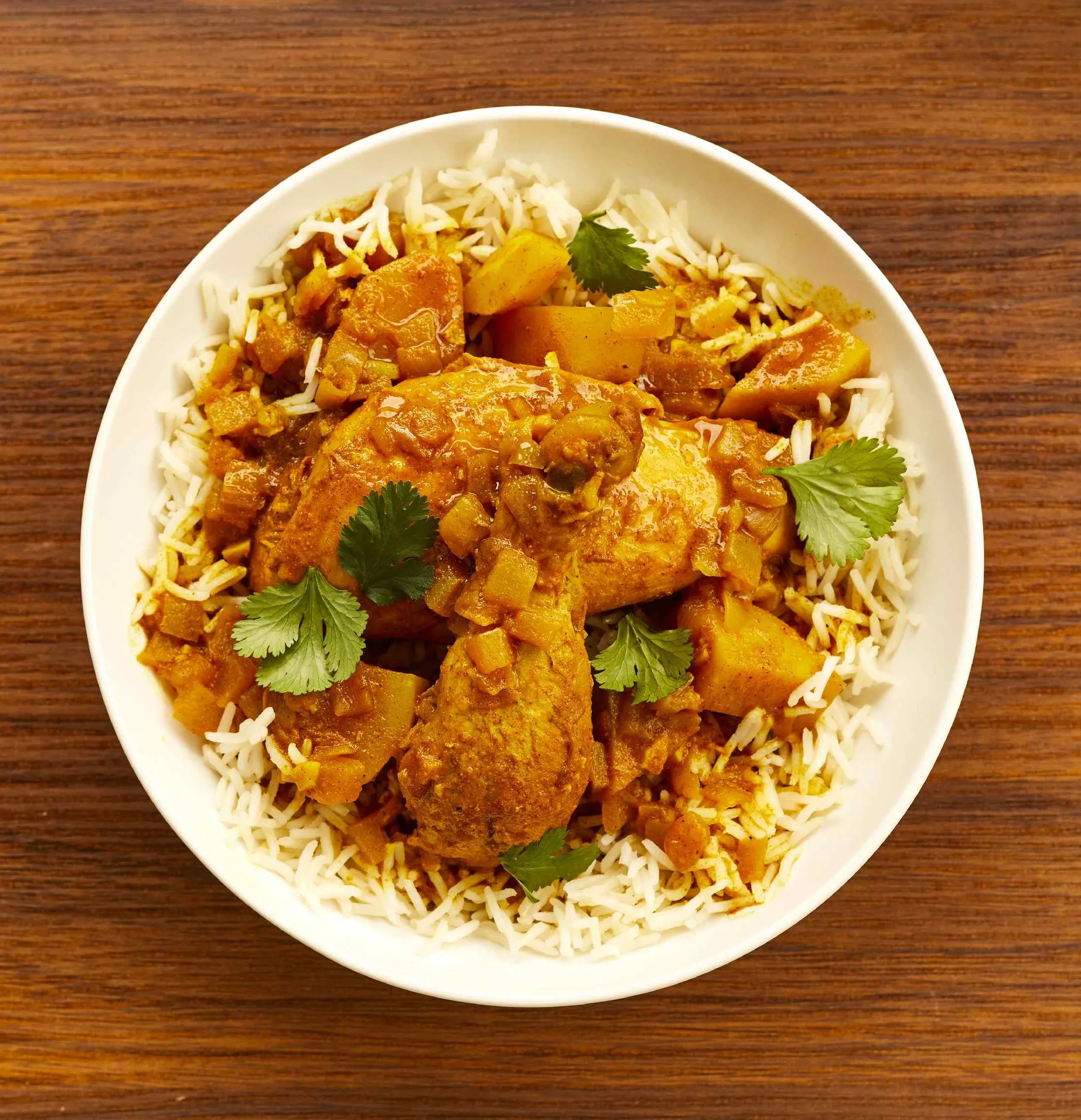 Bone-In Chicken Curry with Basmati Rice & Cauliflower Potato Curry Bone-In Chicken Curry with Basmati Rice & Cauliflower Potato Curry