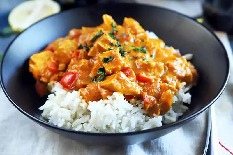 Chicken Tikka Masala (Dairy-Free) with Basmati Rice & Sauteed Spinach Chicken Tikka Masala (Dairy-Free) with Basmati Rice & Sauteed Spinach