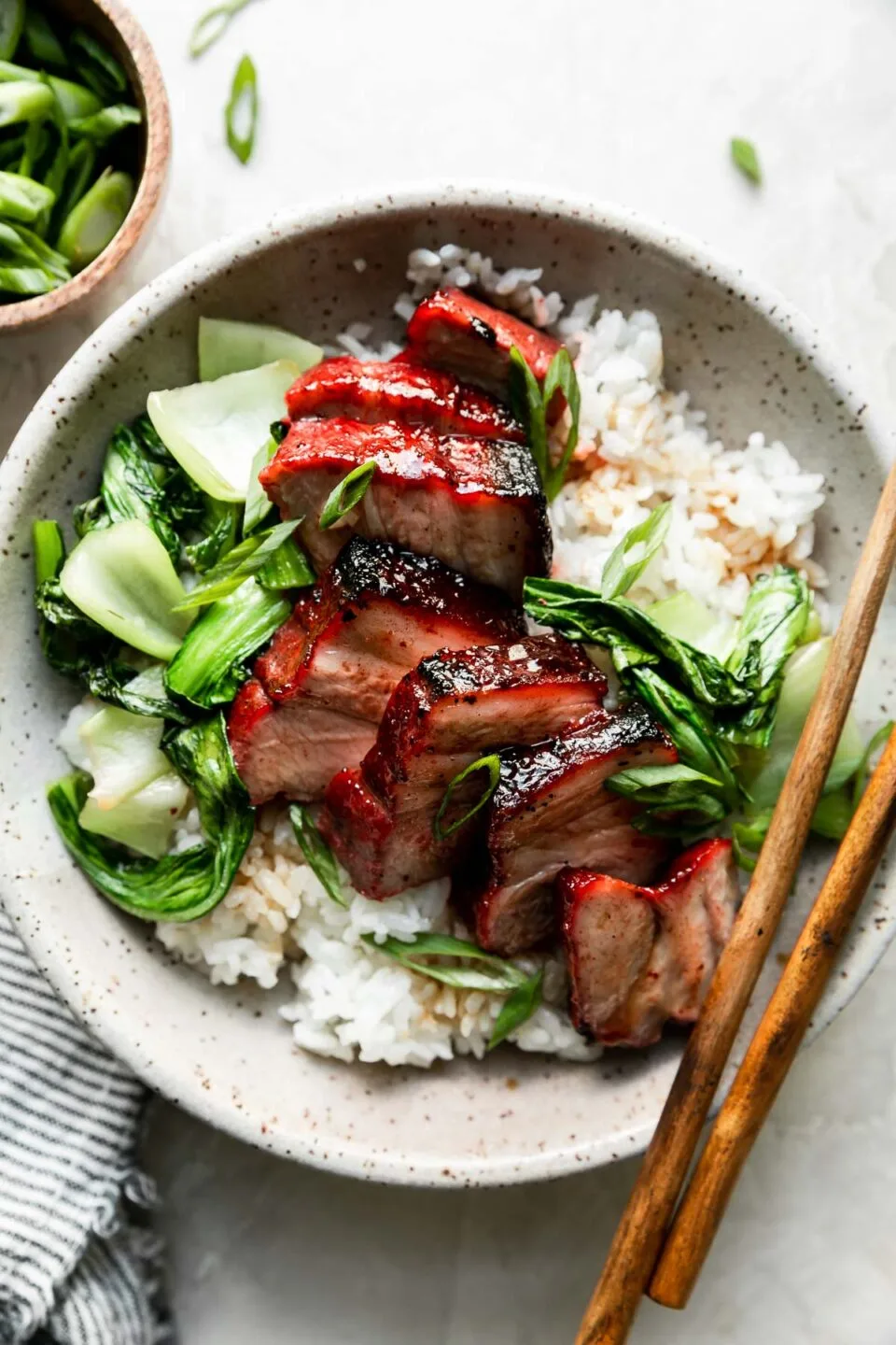 Char Siu Pork with Bok Choy with Brown Rice & Sauteed Vegetables