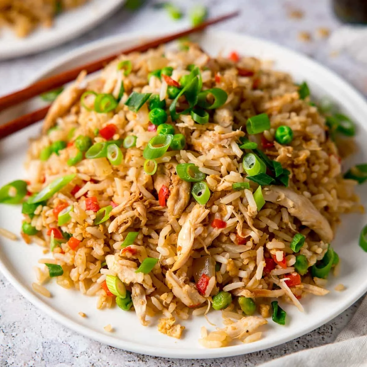 Chicken Fried Rice with Sauteed String Beans