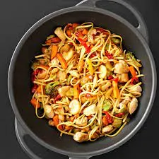 Chicken Lo Mein with Sauteed String Beans