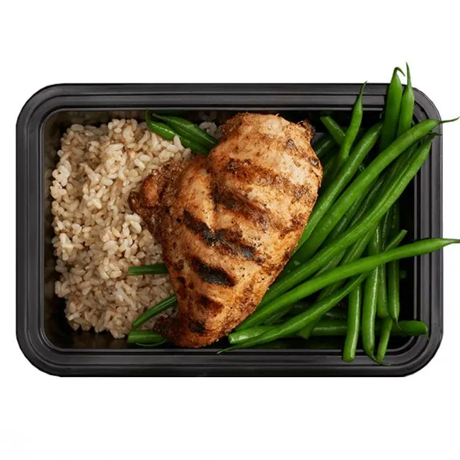 Chicken String Beans with Brown Rice & Sauteed Vegetables