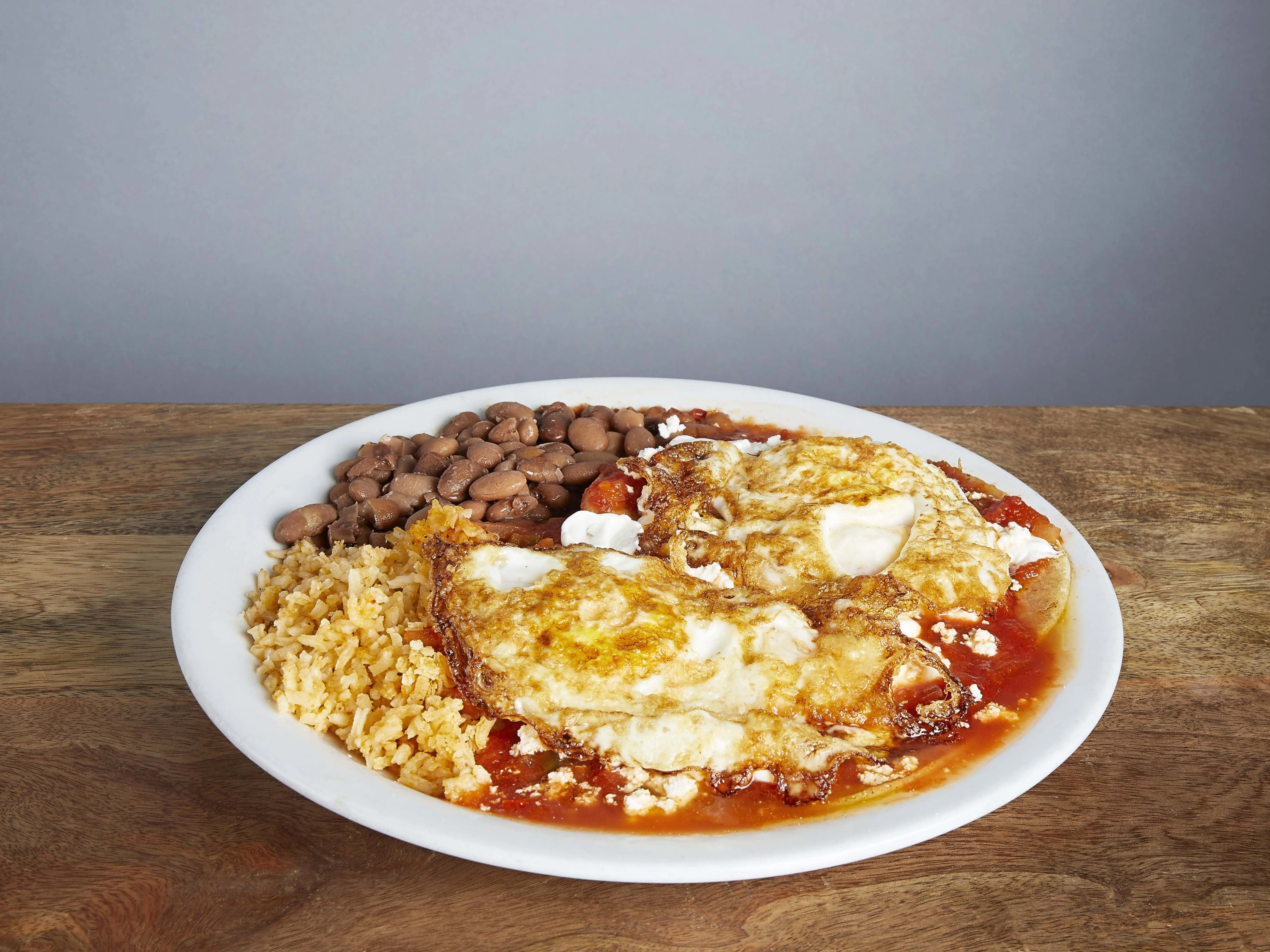 Boxed Huevos Rancheros with Tater Tots & Beans