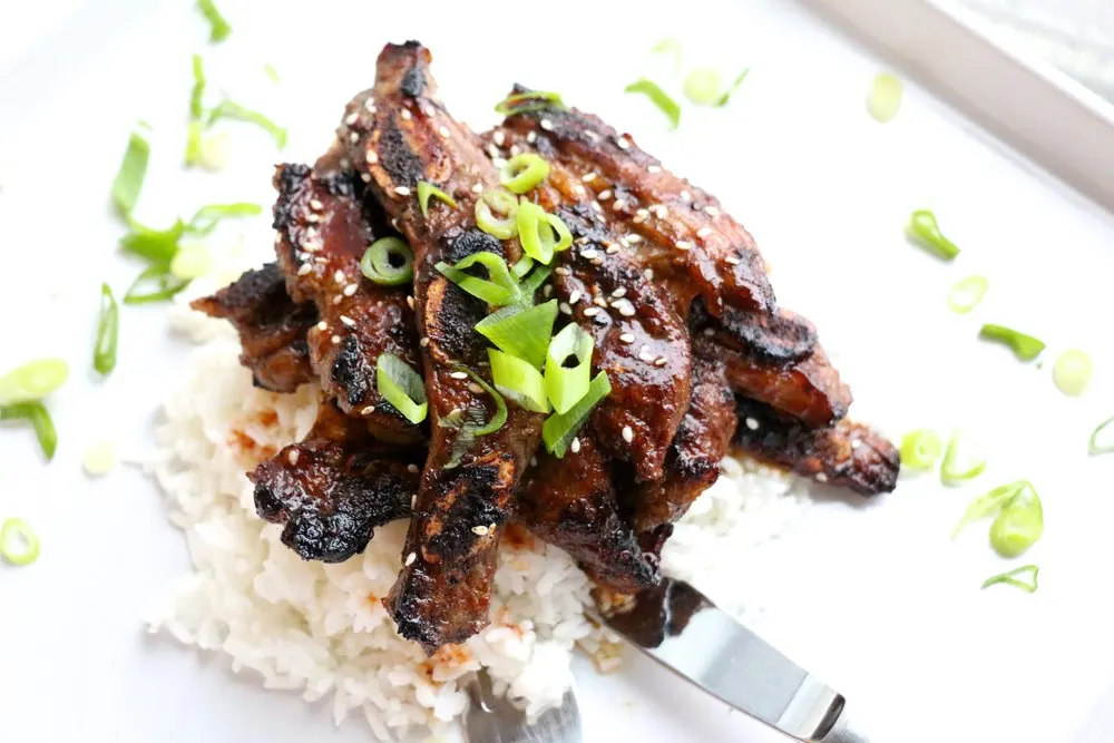 Korean BBQ Short Rib with White Rice & Kimchi Korean BBQ Short Rib with White Rice & Kimchi