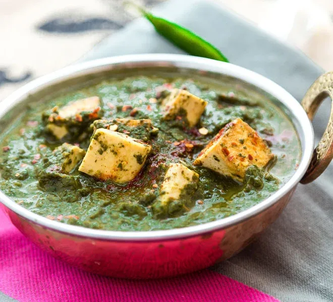 Tofu & Spinach Curry (Vegetarian) with Basmati Rice & Sauteed Spinach Tofu & Spinach Curry (Vegetarian) with Basmati Rice & Sauteed Spinach