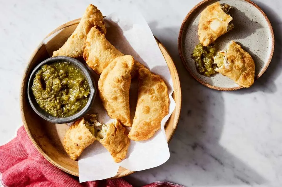 Two Verde Empanadas with Mediterranean Quinoa & Kale Salad Two Verde Empanadas with Mediterranean Quinoa & Kale Salad