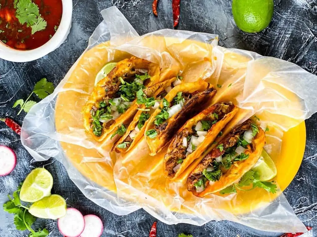 Four Beef Queso Taco Set Four Beef Queso Taco Set
