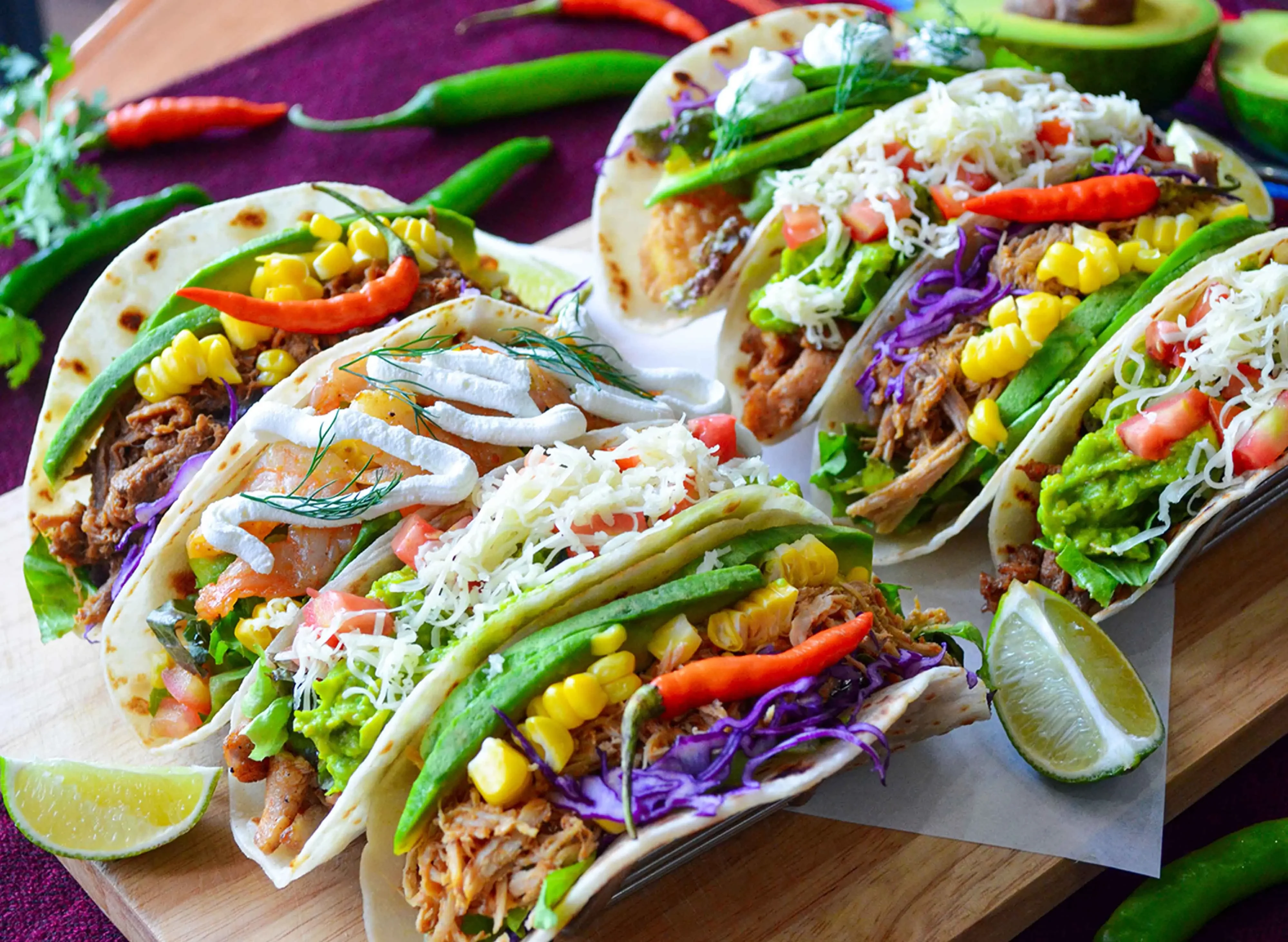 Four Taco Set (chicken, beef, pork, and shrimp) Four Taco Set (chicken, beef, pork, and shrimp)