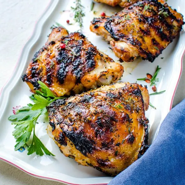 Bbq spice rubbed chicken with herb roasted new potatoes