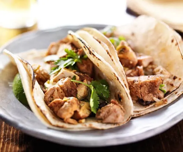 2 Pollo Tacos with Rice and Beans 2 Pollo Tacos with Rice and Beans