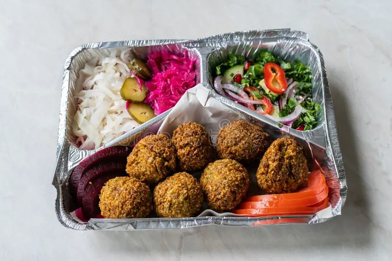 Individual Falafel Balls Platter Box with Pita Individual Falafel Balls Platter Box with Pita