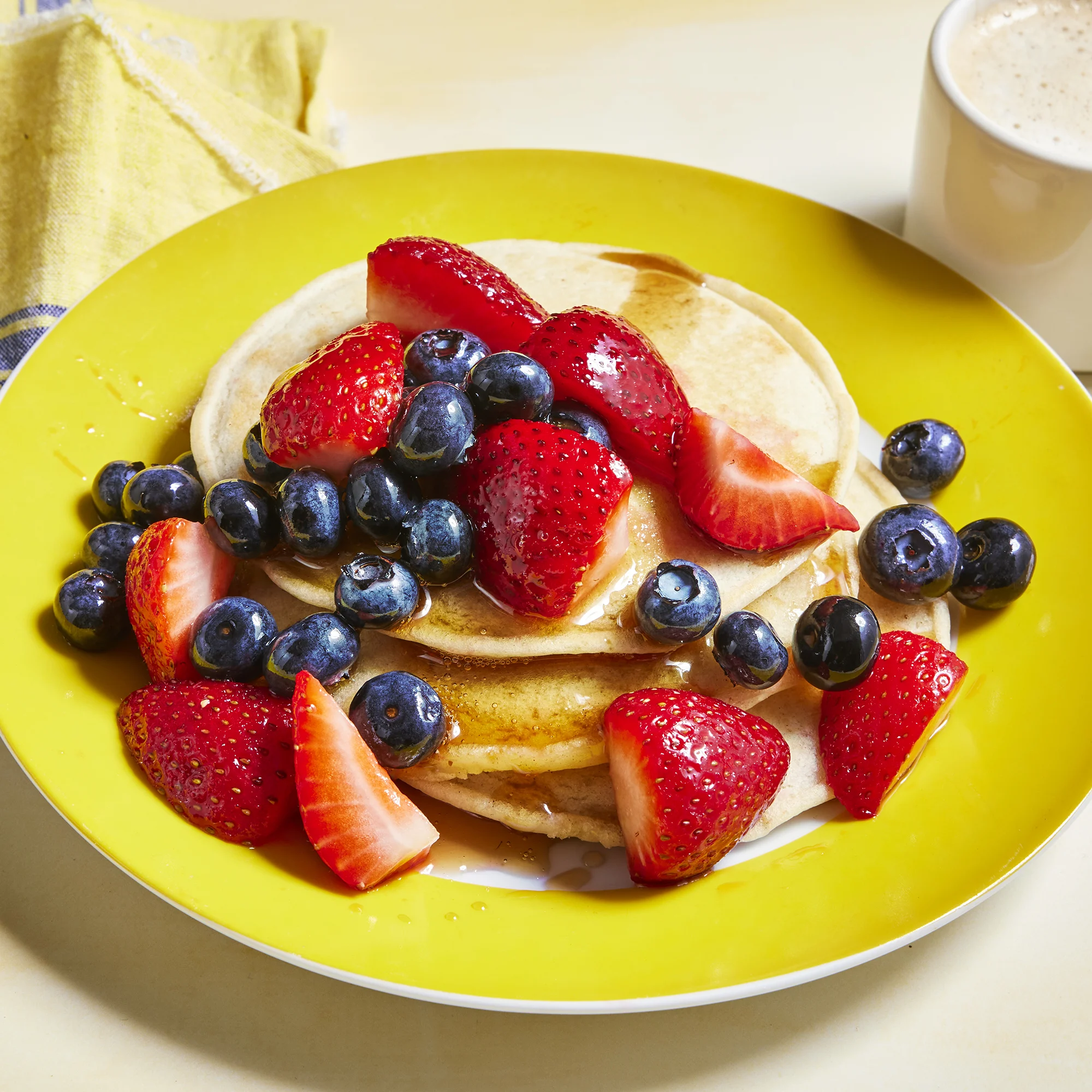 Vegan Breakfast Patty with Gluten Free Vegan Pancake and Fruit Vegan Breakfast Patty with Gluten Free Vegan Pancake and Fruit