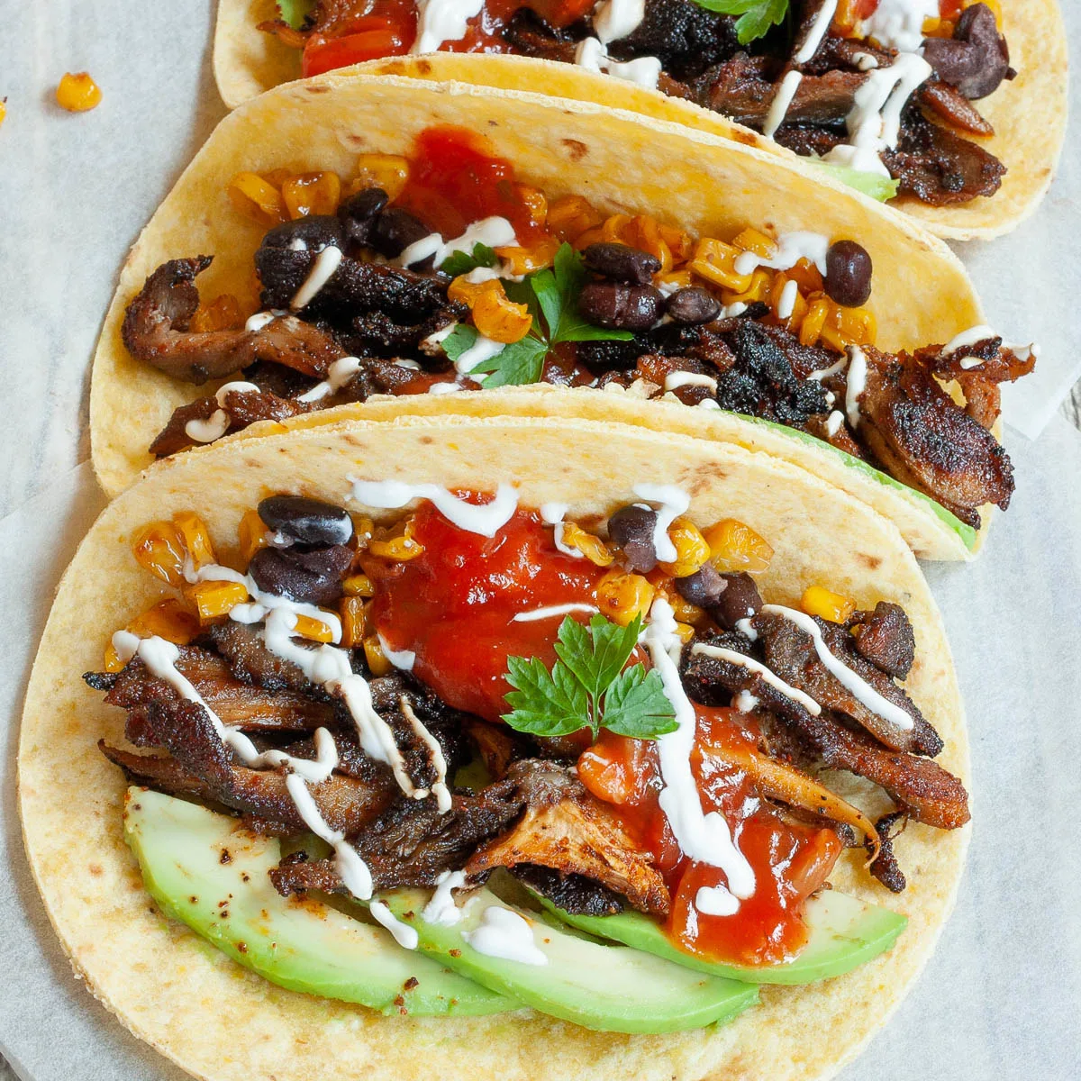 Vegetarian Mushroom Taco Meal