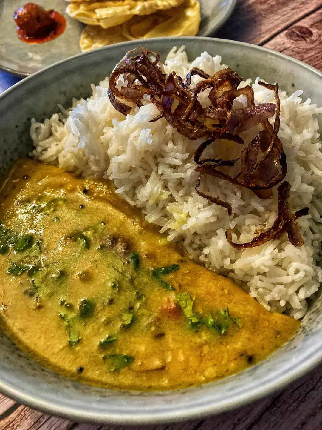 Nepali Mix Vegetable with Rice, Naan and Dal Tadka Nepali Mix Vegetable with Rice, Naan and Dal Tadka