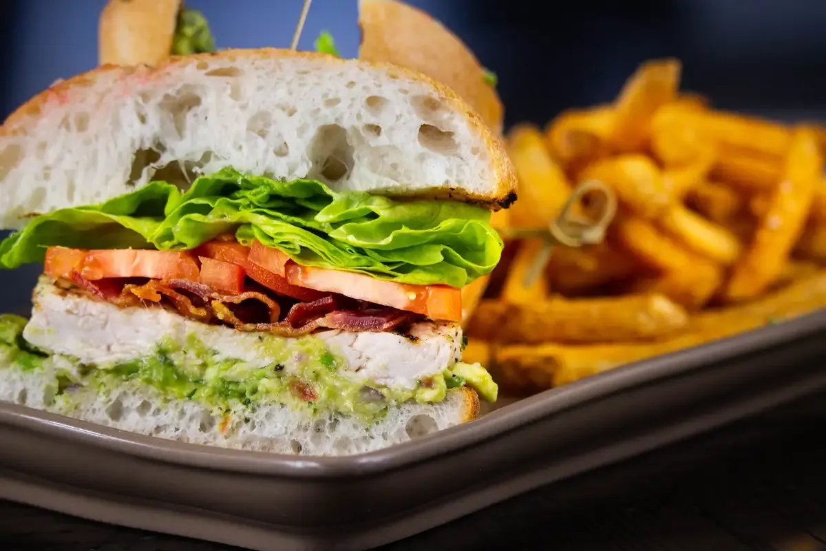 Gluten Free California Chicken Sandwich & Garden Salad Gluten Free California Chicken Sandwich & Garden Salad