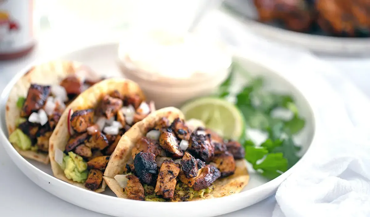 Pollo Asado Tacos Plate