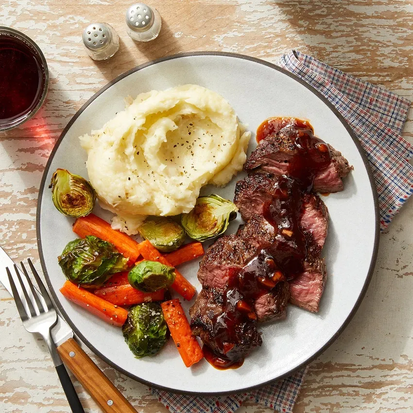Tri Tip with Mashed Potatoes and Roasted Vegetables