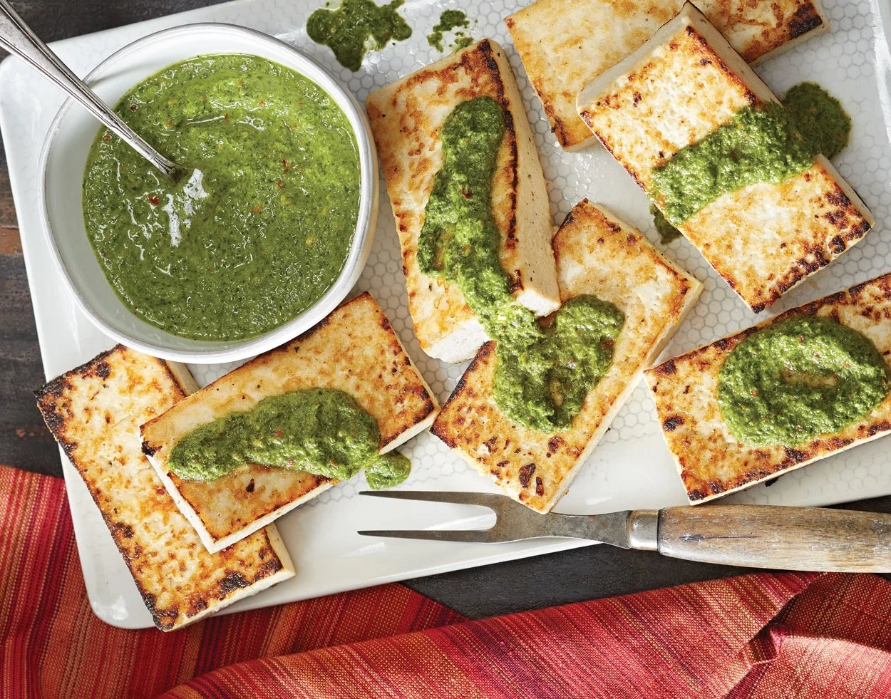 Salt and Pepper Tofu with Chimichurri Sauce