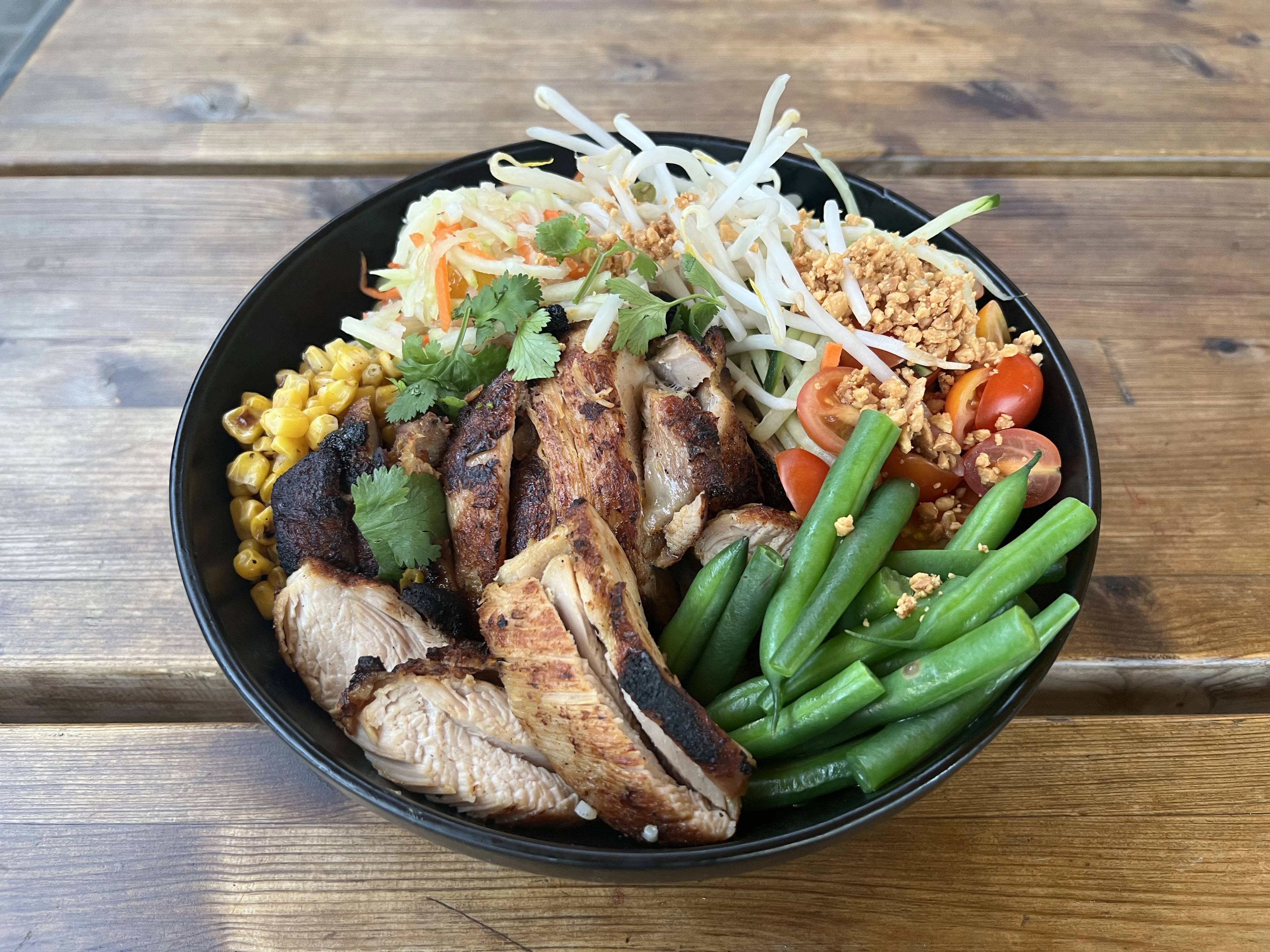 Lemongrass Chicken and Soy Ginger over Spring Mix Box