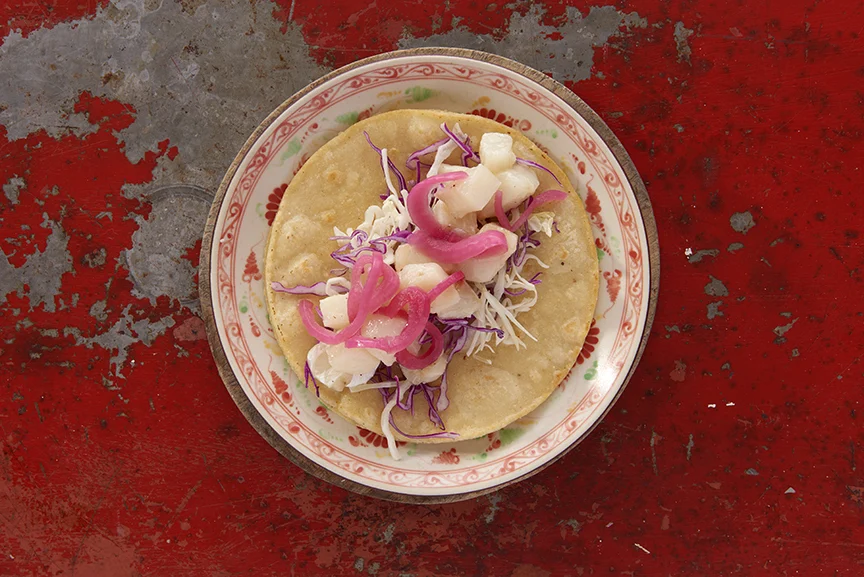Pescado Tacos with Corn Salsa and Roasted Corn Salad