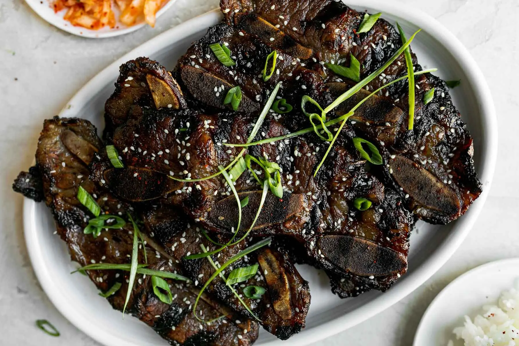 Kalbi Short Ribs with Kimchi Fried Rice and Assorted Veggies Kalbi Short Ribs with Kimchi Fried Rice and Assorted Veggies