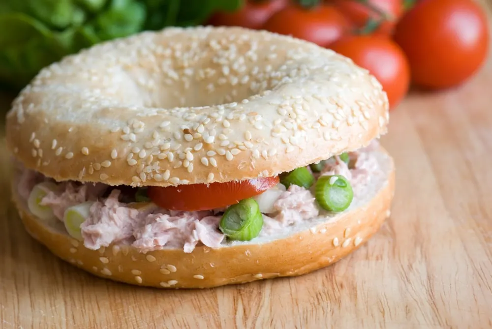 Tuna Salad Sandwich - Sesame Bagel Tuna Salad Sandwich - Sesame Bagel