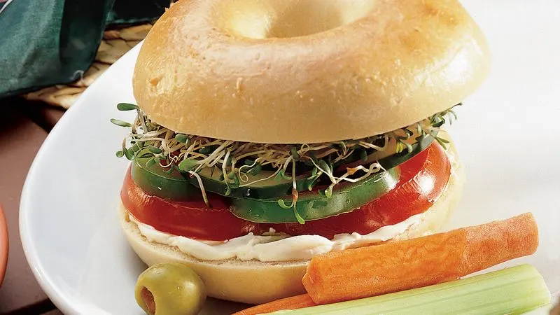 Veggie Bagel - Plain Bagel Veggie Bagel - Plain Bagel